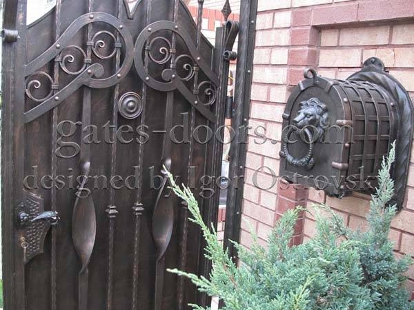 Custom iron gate and mailbox