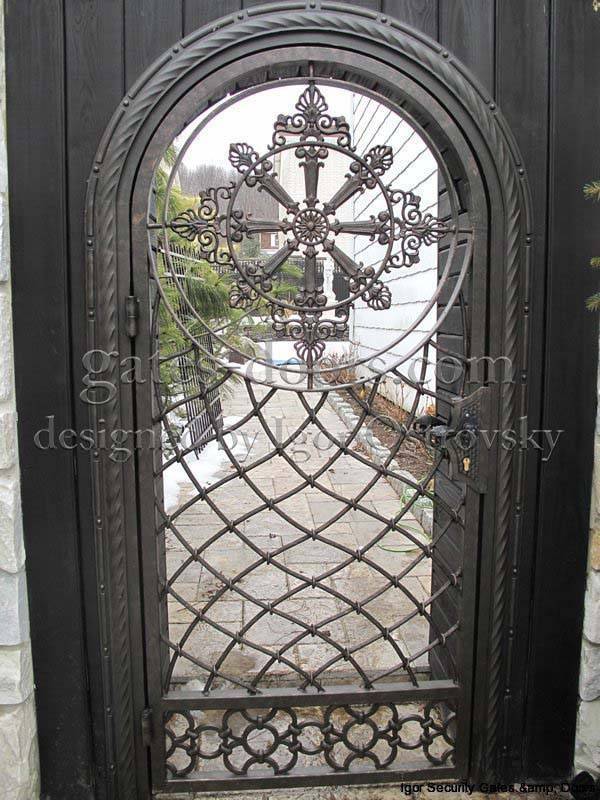 Decorative wrought iron door